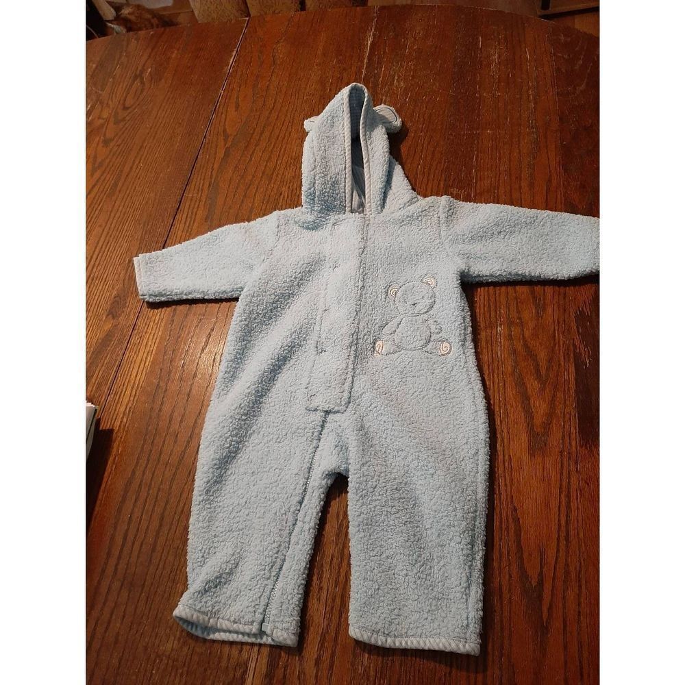 Boys Infant 9 Month Blue Carters Front Zip with Snaps  Soft Snowsuit Coat Jacket
